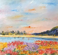 Hamid Alvi, 30 x 30 inch, Oil on Canvas, Landscape Painting, AC-HA-034